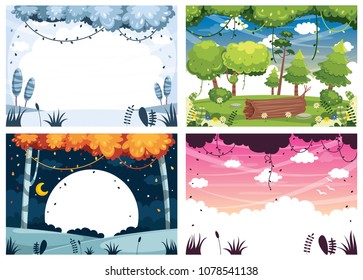 Vector Illustration Set Of Landscapes