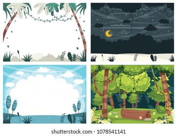 Vector Illustration Set Of Landscapes
