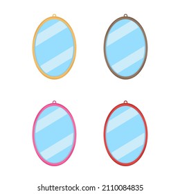 Vector illustration set of a Large mirror, for home furnishings advertising