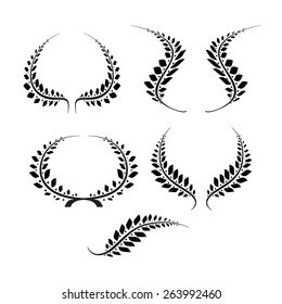 Vector illustration set  laurel vreatns.
