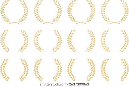 Vector illustration set of laurel wreath icons in various shapes