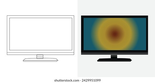 Conjunto de ilustración vectorial, televisor LCD