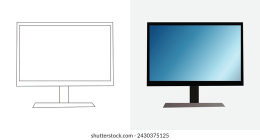 Conjunto de ilustración vectorial, televisor LCD