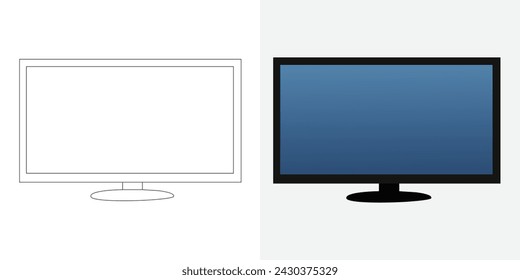 Conjunto de ilustración vectorial, televisor LCD