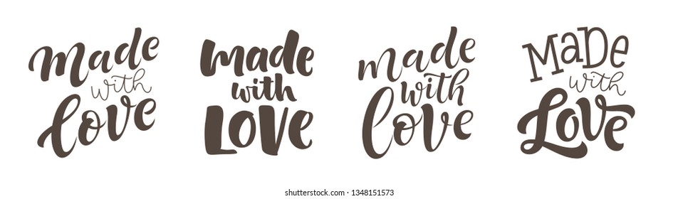 Vector illustration set of lettering quotes. Graphic design for restaurant, cafe, farm, market, menu, recipes. Elements for stickers, cards, prints. Hand drawn typography phrase about food and cooking