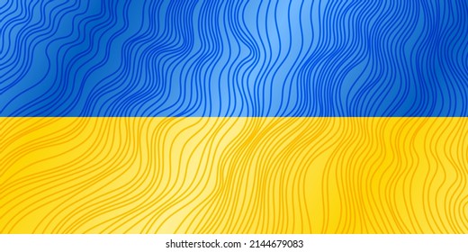 Vector illustration of a set of lines flag of Ukraine. The national flag is the symbol of Ukraine.