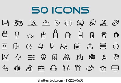 vector illustration of set of lining icons