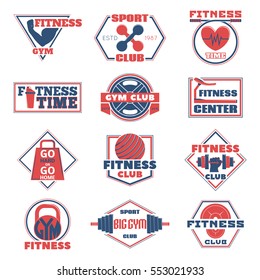 Vector illustration of set of logos of the fitness.
