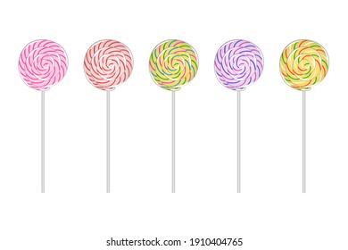 Vector illustration set of lollipops.