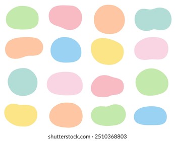 Vector illustration set of loose frames. Oval, curved lines