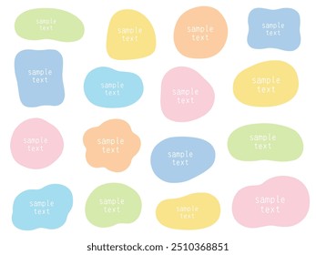 Vector illustration set of loose frames. Oval, curved lines