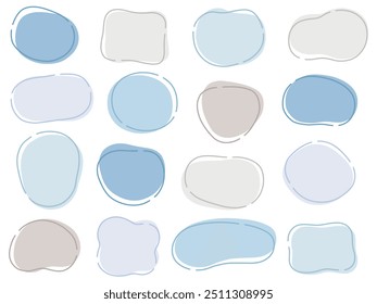 Vector illustration set of loose frames. Ovals, lines, curves