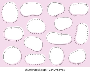 Vector illustration set of loose oval frames