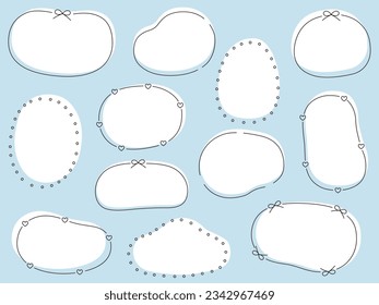 Vector illustration set of loose oval frames