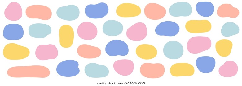 Vector illustration set of loose oval frames. Shape, decoration