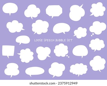 Vector illustration set of loose speech bubbles. Speech bubbles, frames
