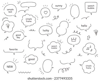 Vector illustration set of loose speech bubbles. Speech bubbles, frames