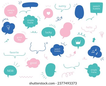 Vector illustration set of loose speech bubbles. Speech bubbles, frames