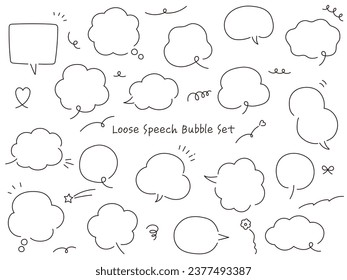 Vector illustration set of loose speech bubbles. Speech bubbles, frames