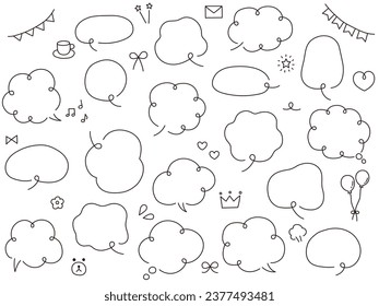 Vector illustration set of loose speech bubbles. Speech bubbles, frames