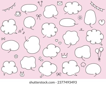 Vector illustration set of loose speech bubbles. Speech bubbles, frames