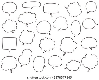 Vector illustration set of loose speech bubbles. Speech bubbles, frames