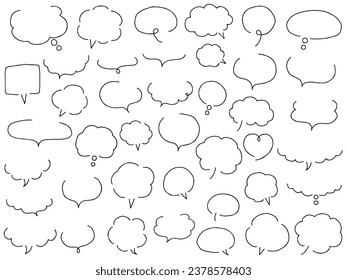Vector illustration set of loose speech bubbles. Speech bubbles, frames