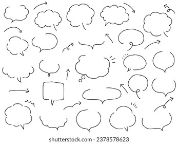 Vector illustration set of loose speech bubbles. Speech bubbles, frames