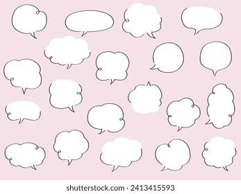 Vector illustration set of loose speech bubbles. Speech bubbles, frames