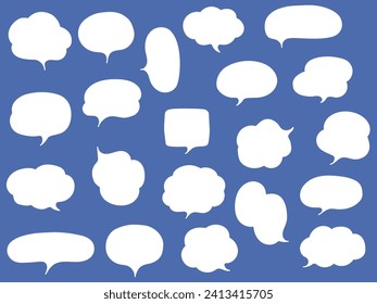 Vector illustration set of loose speech bubbles. Speech bubbles, frames