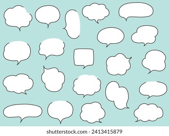 Vector illustration set of loose speech bubbles. Speech bubbles, frames