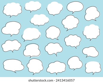 Vector illustration set of loose speech bubbles. Speech bubbles, frames