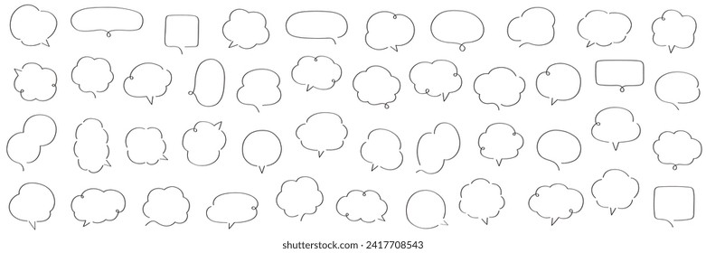 Vector illustration set of loose speech bubbles. Speech bubbles, frames