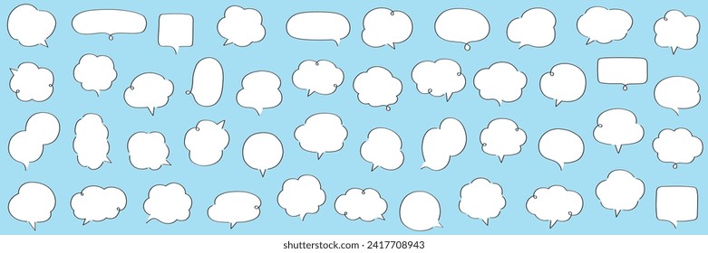 Vector illustration set of loose speech bubbles. Speech bubbles, frames