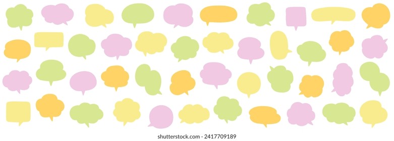 Vector illustration set of loose speech bubbles. Speech bubbles, frames