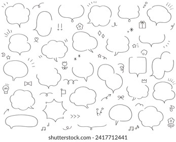 Vektorgrafik-Set von lockeren Sprachblasen. Sprechblasen, Rahmen