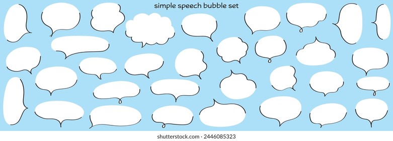 Conjunto de Ilustración vectorial de burbujas de habla suelta. Globos de voz, marcos