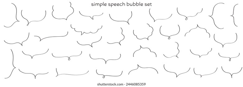 Vector illustration set of loose speech bubbles. Speech balloons, frames