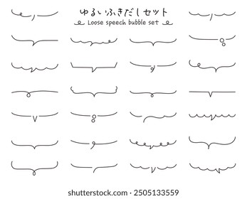 A vector illustration set of loose speech bubbles in a hand-drawn style. Frames, speech balloon, decorations, handwriting, frames. Translation: Loose speech bubble set