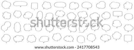 Vector illustration set of loose speech bubbles. Speech bubbles, frames