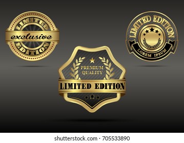 Vector illustration of Set of luxury gold limited edition