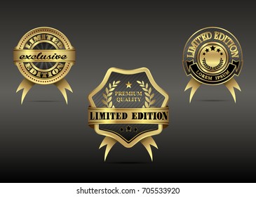 Vector illustration of Set of luxury gold limited edition