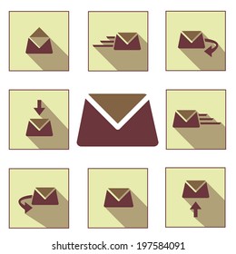 Vector Illustration Set of Mail Delivery Icons