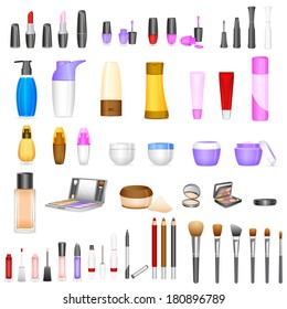 vector illustration of set of make up cosmetics - Shutterstock ID 180896789