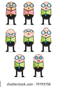 Vector Illustration set of mascot man