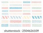 A vector illustration set of masking tape in a watercolor style.