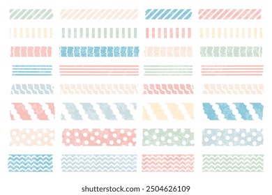 A vector illustration set of masking tape in a watercolor style.