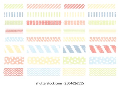 A vector illustration set of masking tape in a watercolor style.