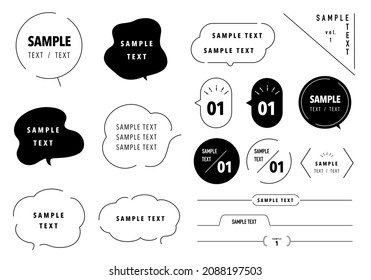 Vector illustration set material for speech balloon and headline design