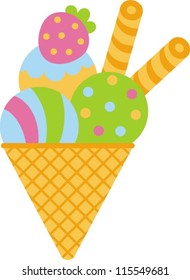 Vector illustration - set meal. cheerful cream